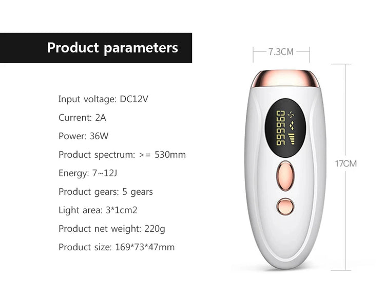 Laser Epilator IPL Hair Removal 990000 Flashes