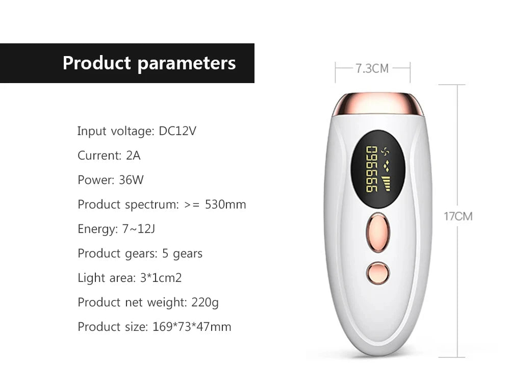 Laser Epilator IPL Hair Removal 990000 Flashes